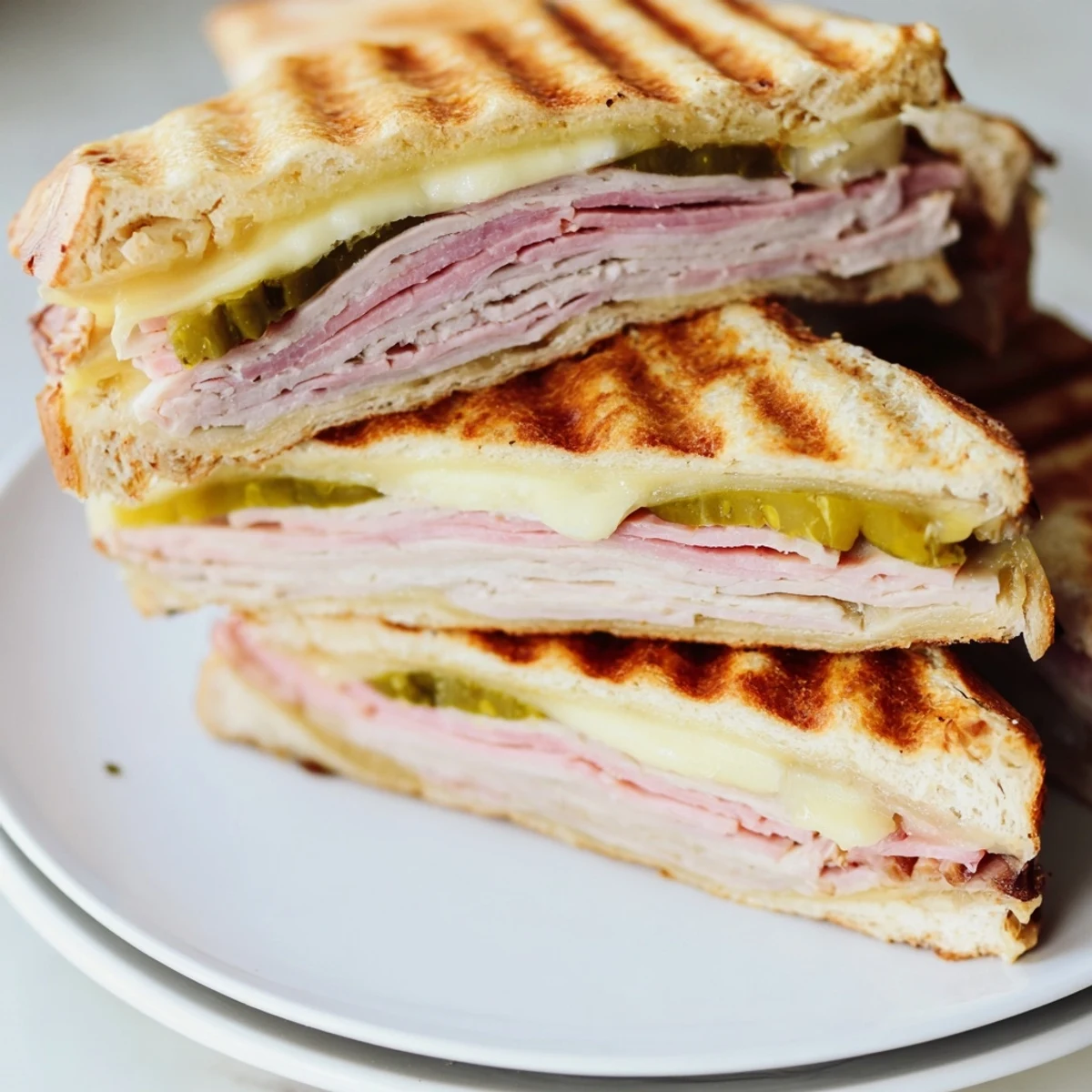 Authentic Cuban Sandwich with Roast Pork, Ham & Swiss Cheese