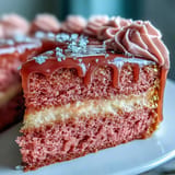 Delicate pink Bridal Shower Rosé Velvet Cake, perfect for celebrations.