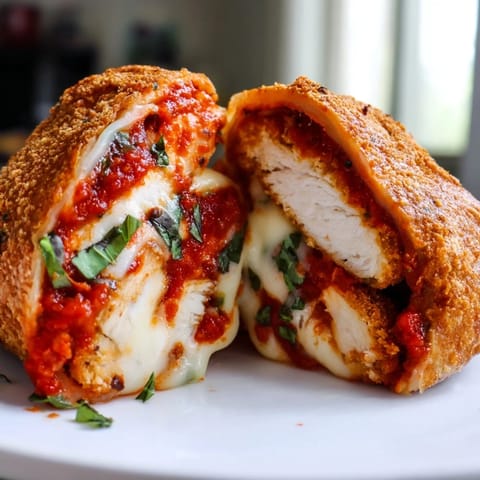 Crispy Chicken Parm Wrap served warm, melted mozzarella and rich marinara inside a golden-brown tortilla, perfect handheld Italian-American meal.