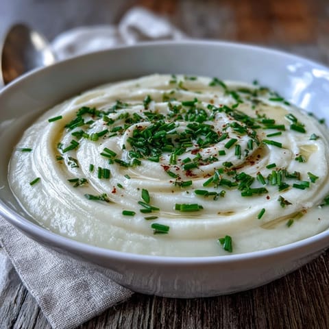 Velvety Celery Root Bisque, a luxurious French soup, ready to serve.