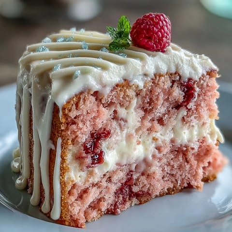 Delicate pink Rosé Velvet Cake, perfect for celebrations, boasts creamy vanilla frosting.