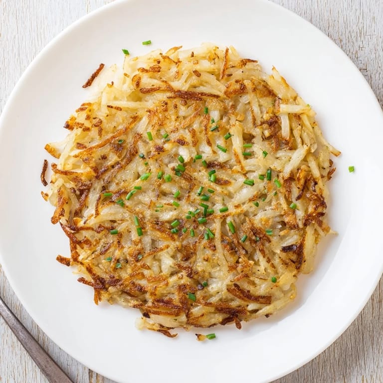 Homemade crispy hash browns cooked until golden, served alongside a cup of coffee for a classic American breakfast.