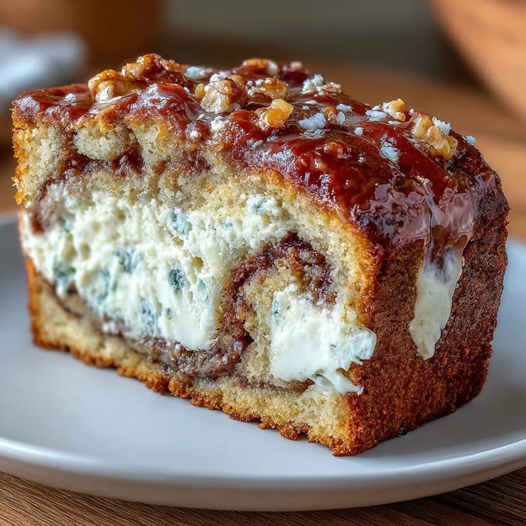 Homemade Cream Cheese Cinnamon Swirl Banana Bread loaf with a golden crust, ready to serve for breakfast or a sweet dessert.