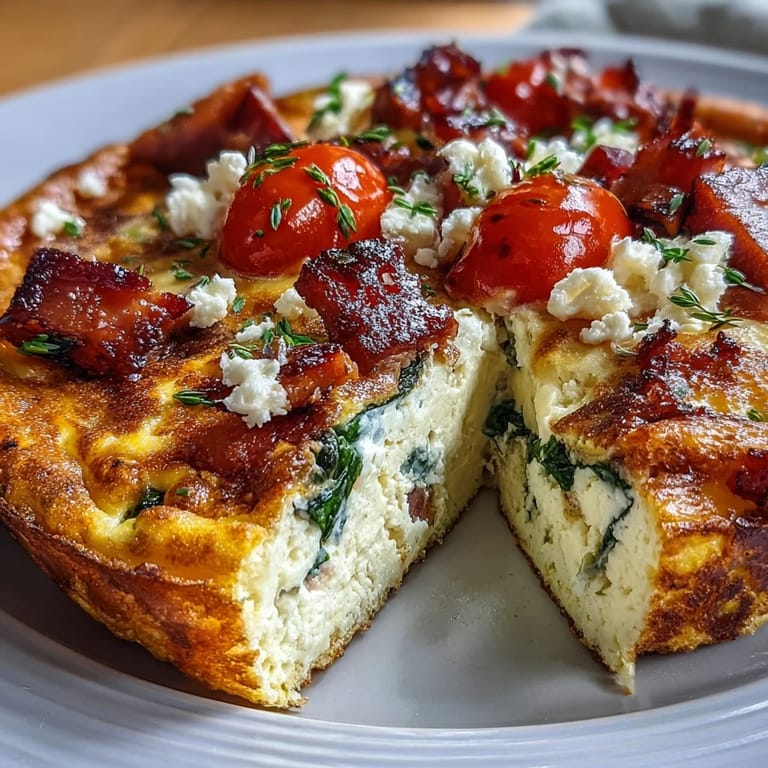 A hearty One-Pan Ham and Cheese Frittata topped with fresh chives, perfect for easy brunch or meal prep.