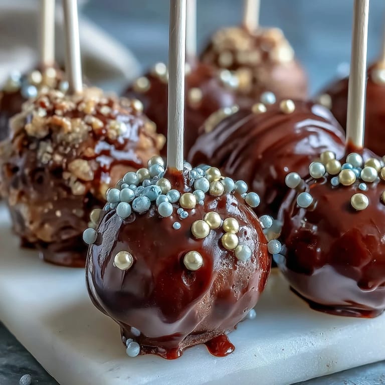 Whimsical chocolate cake pops shaped like pots filled with golden candy coins, ideal for Irish holiday dessert tables.