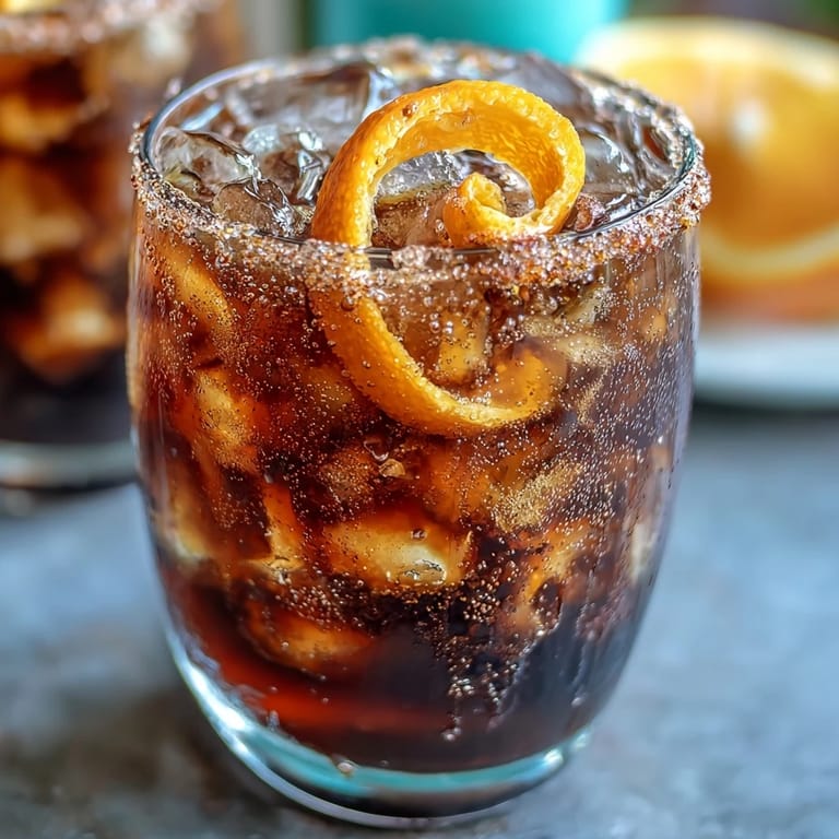 Refreshing cold brew coffee tonic featuring sweet orange zest and sparkling tonic water.