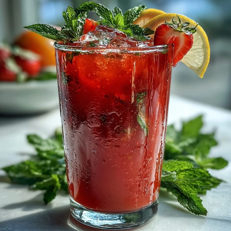 Enjoy a chilled glass of this easy Juneteenth Red Drink, bursting with berry and citrus.