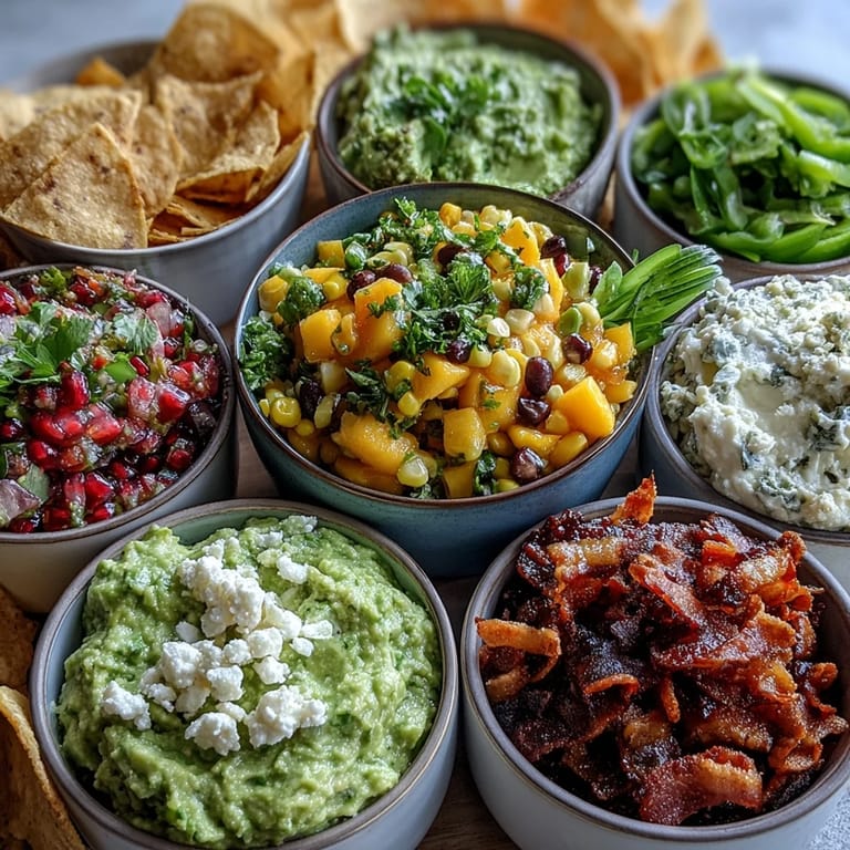 Interactive Guacamole Bar with an array of fresh toppings, perfect for party snacking.