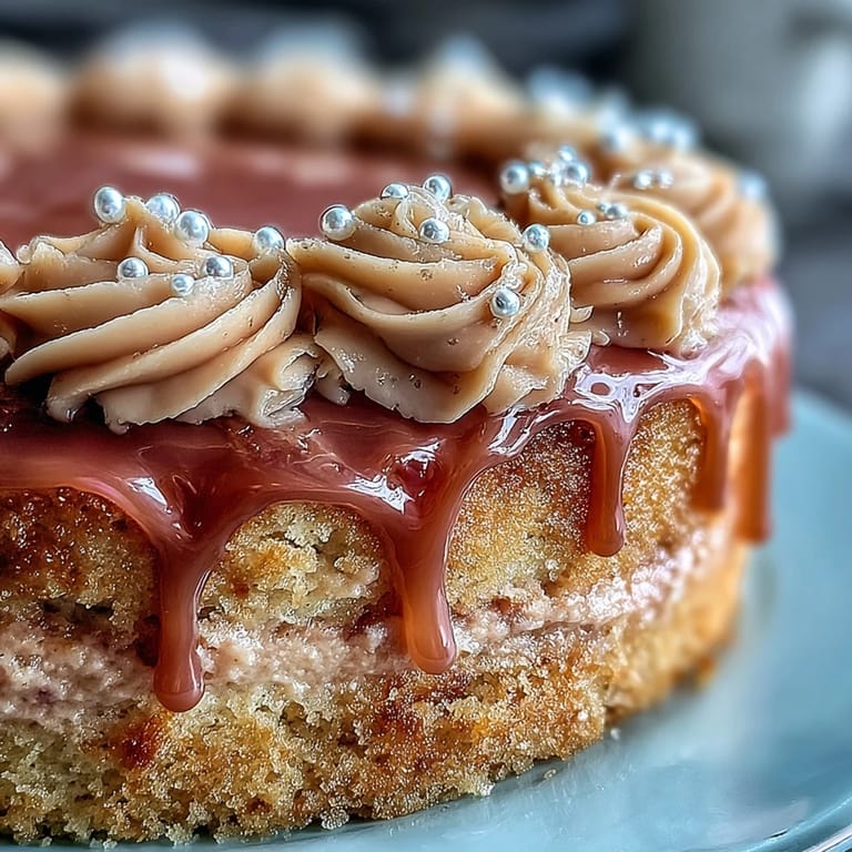 Luscious Rosé Velvet Cake, adorned with a glamorous gold drip icing.