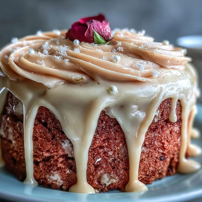 Delicate pink velvet cake with rosé, perfect for celebrations.