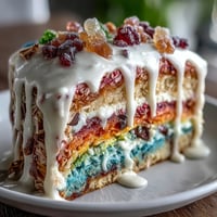 Cinco de Mayo Piñata Cake with Rainbow Inside bursts with colorful layers and a surprise candy center.