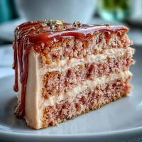 Elegant Bridal Shower Rosé Velvet Cake with shimmering antique gold drip.